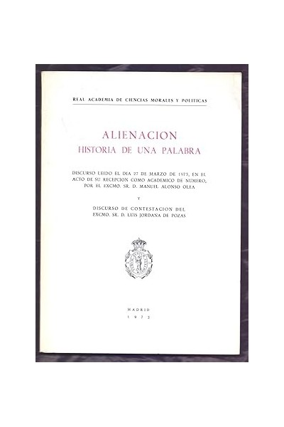 ALIENACION, HISTORIA DE UNA PALABRA
